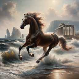 a horse, painting, neoclassicism style generated by DALL·E 2
